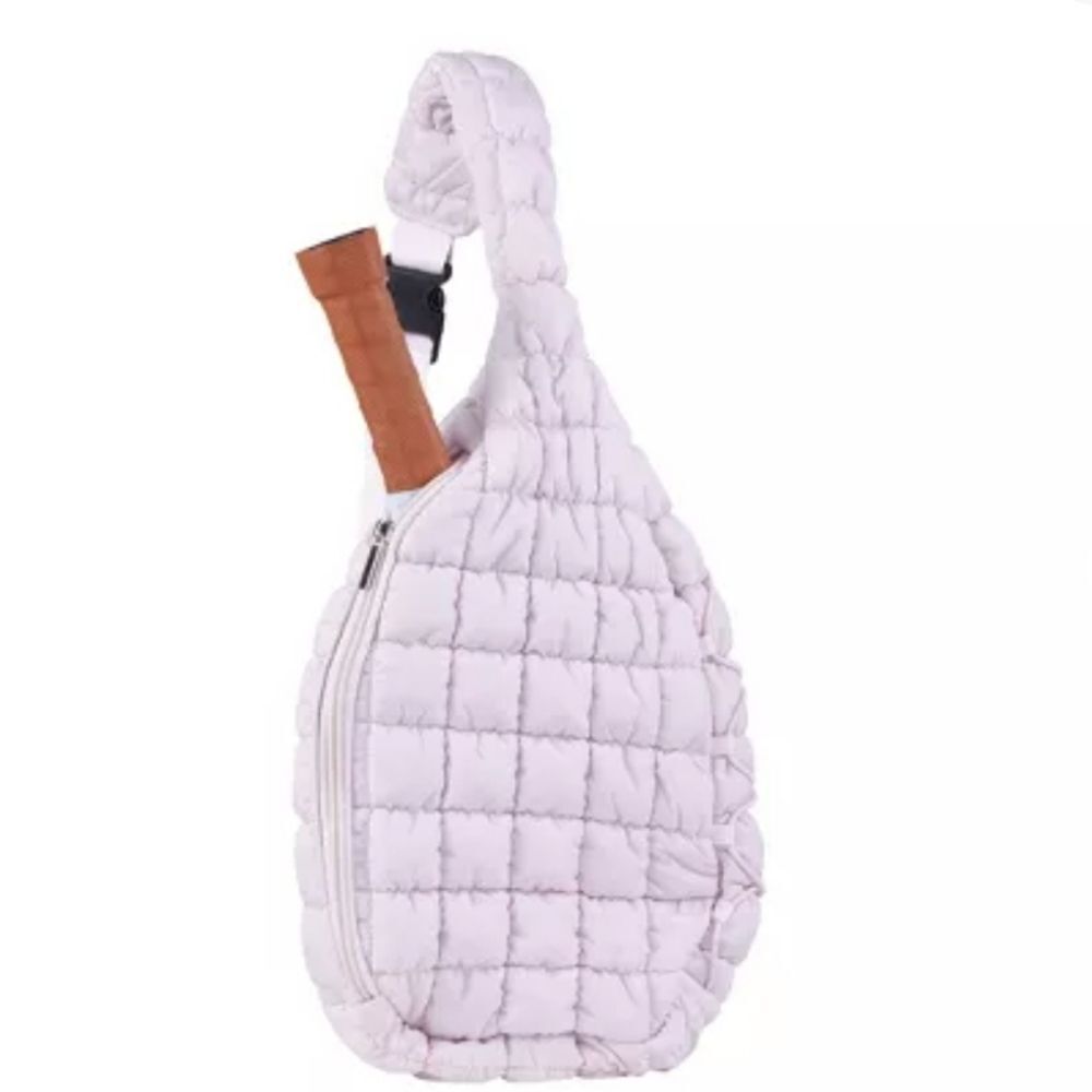 🆕️🏓Pickle O Joe Quilted Pickleball Sling Bag - Dusty Pink